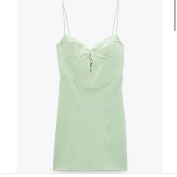 Zara | Dresses | Nwt Zara Style Mint Green Corset Style Mini Dress |  Poshmark